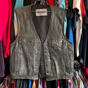 Genuine leather biker vest! Sz large and fits true. 9/10 condition!
